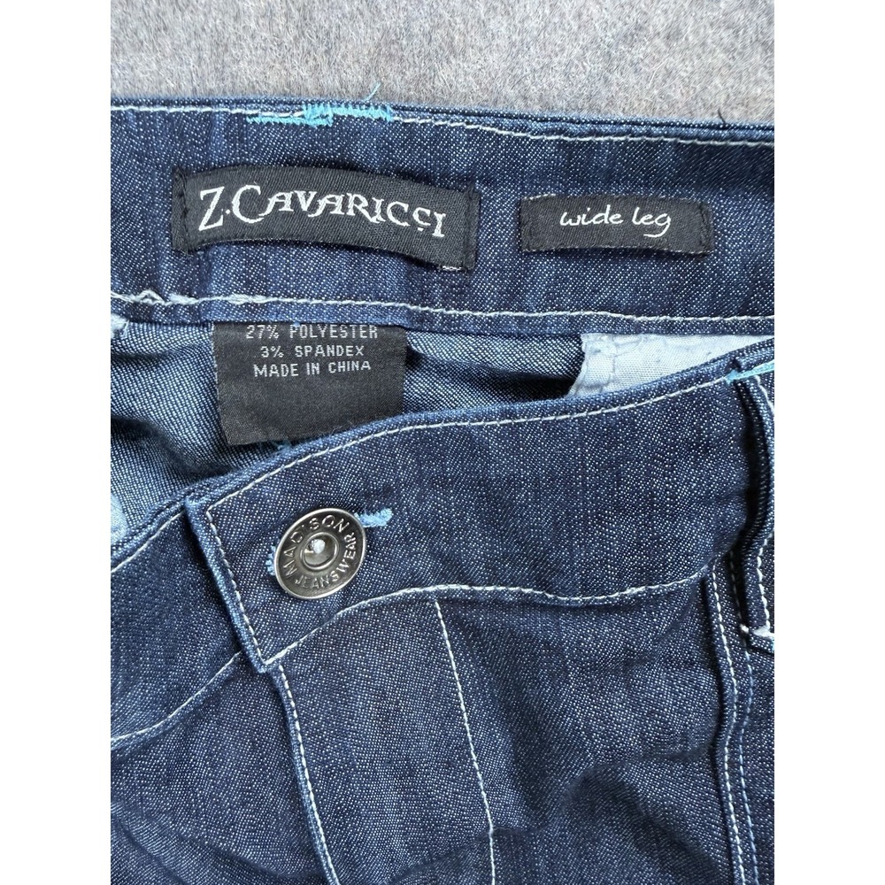 Z Cavaricci Wide Leg Jeans Womens Dark Wash Y2K Vintage Size 30 - Picture 6 of 9
